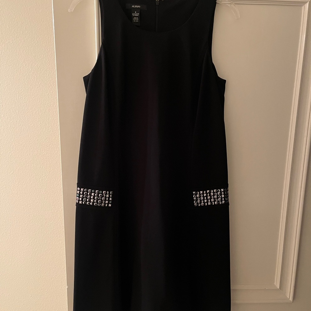 Alfani Black Mini Dress with Silver Accents